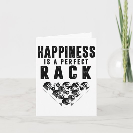 ビリヤード・プールのプレイヤーの幸せは完璧なラック カード (正面)