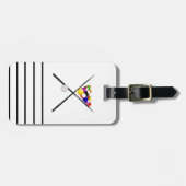 ビリヤード・プールのボールとキュー ラゲッジタグ (正面横)