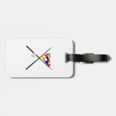 ビリヤード・プールのボールとキュー ラゲッジタグ (裏面横)