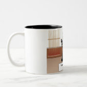 ビリヤード，プールプレーヤー – 女性の漫画 ツートーンマグカップ (左)