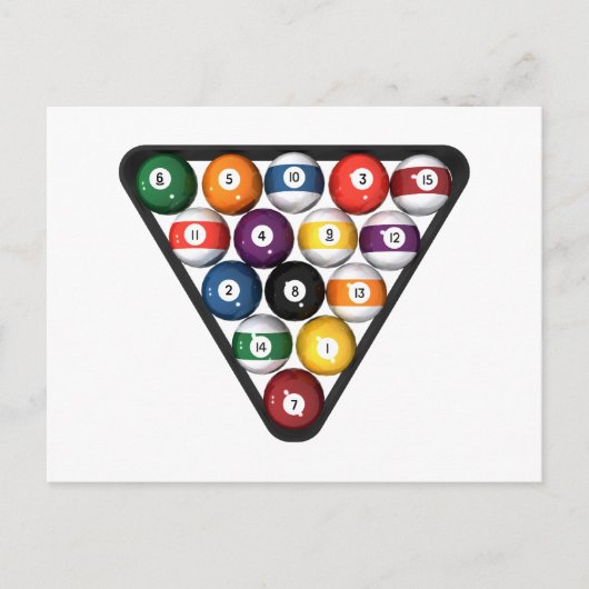 ビリヤード/プールボールがラックに入る: ポストカード (正面)