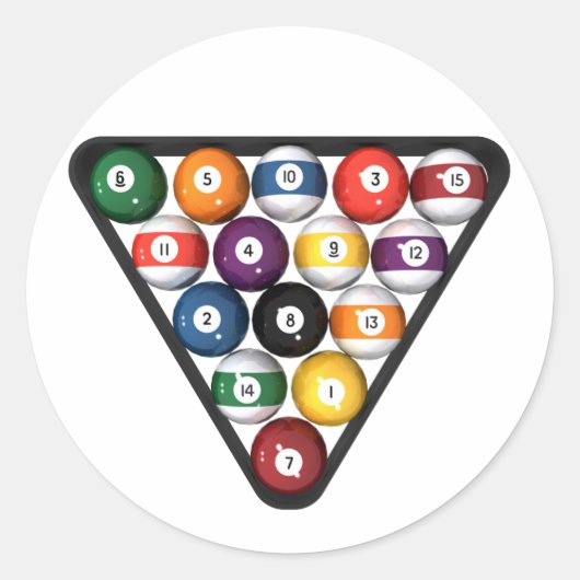 ビリヤード/プールボールがラックに入る: ラウンドシール (正面)