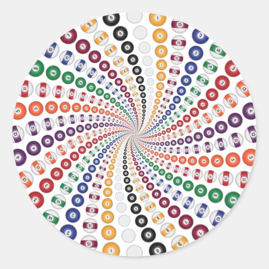 ビリヤード/プールボールスパイラル： ラウンドシール (正面)