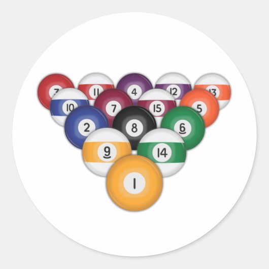 ビリヤード/プールボール: ラウンドシール (正面)