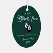 ビリヤード・プール人洞窟クリスマスオーナメント メタルオーナメント (正面右)