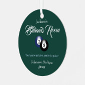 ビリヤード・プール人洞窟クリスマスオーナメント メタルオーナメント (正面左)