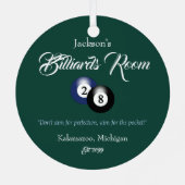 ビリヤード・プール人洞窟クリスマスオーナメント メタルオーナメント (裏面)
