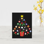 ビリヤード・プール選手クリスマスオーナメントツリーファンン カード (黄色い花)