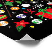 ビリヤード・プール選手クリスマスオーナメントツリーファンン ポスター (角)