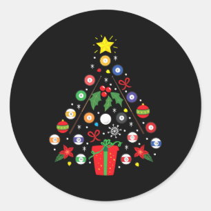 ビリヤード・プール選手クリスマスオーナメントツリーファンン ラウンドシール