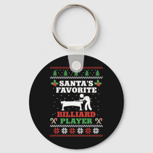 ビリヤード・プール選手ボールクリスマス醜いクリスマス キーホルダー