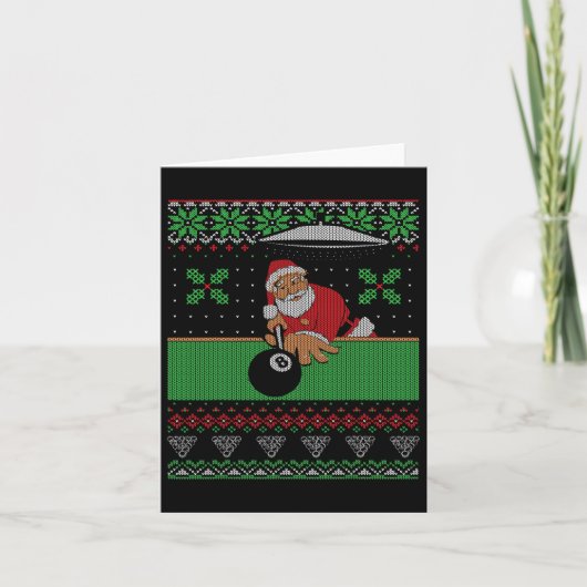 ビリヤード・プール醜いクリスマスセータースタイル カード (正面)