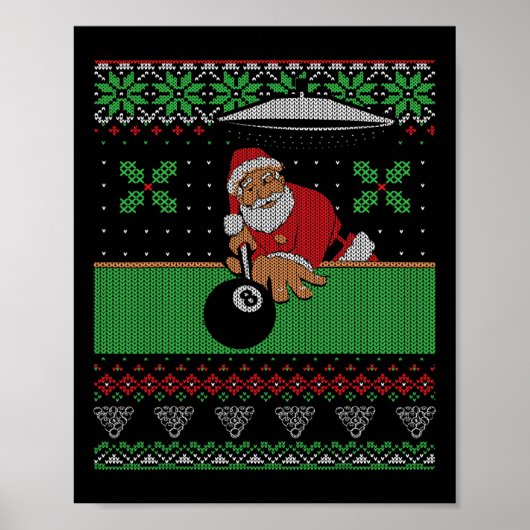 ビリヤード・プール醜いクリスマスセータースタイル ポスター (正面)