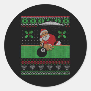 ビリヤード・プール醜いクリスマスセータースタイル ラウンドシール