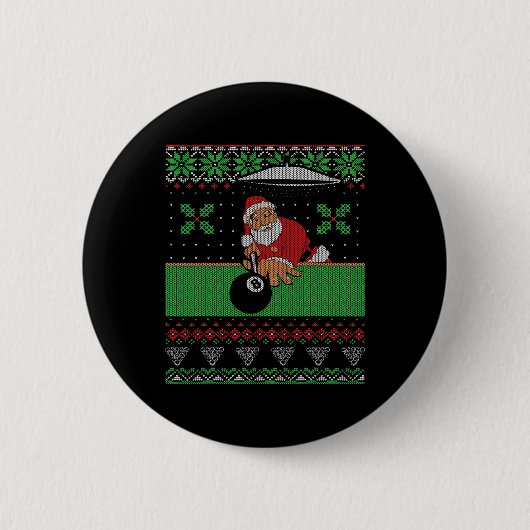 ビリヤード・プール醜いクリスマスセータースタイル 缶バッジ (正面)