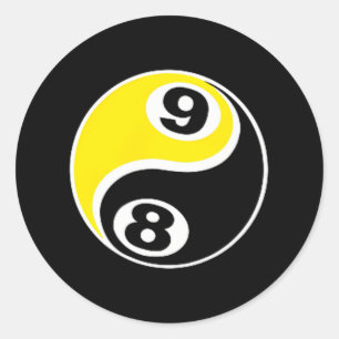 ビリヤード・プール8ボール9ボールスカル ラウンドシール