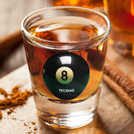 ビリヤード・プール8球パーソナライズされたショットグラス ショットグラス