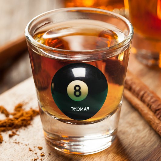 ビリヤード・プール8球パーソナライズされたショットグラス ショットグラス