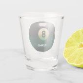 ビリヤード・プール8球パーソナライズされたショットグラス ショットグラス (裏面)
