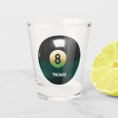 ビリヤード・プール8球パーソナライズされたショットグラス ショットグラス (正面)