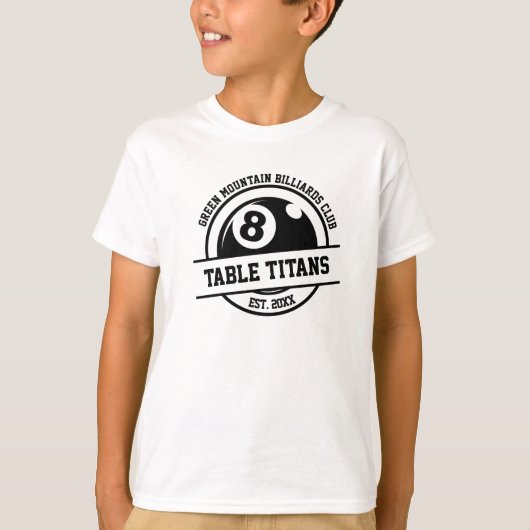 ビリヤード・プール・クラブ・チーム・リーグの年次スポンサー Tシャツ (正面)