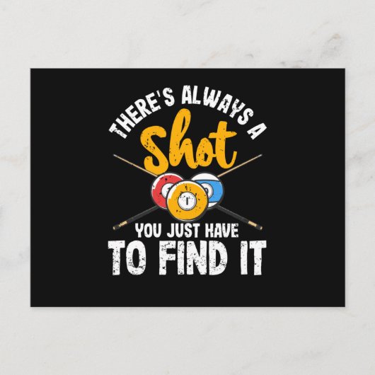 ビリヤード・プール・プおもしろいラのショットが常にある ポストカード (正面)
