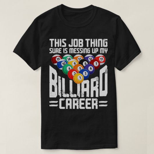 ビリヤード・プール・プレーヤーボールヴィンテージ9 Tシャツ (デザイン正面)