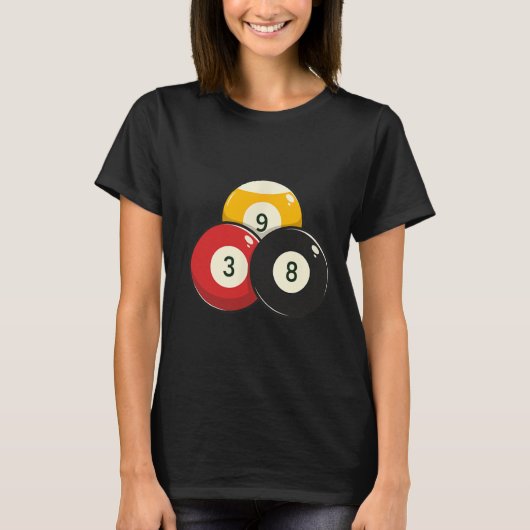 ビリヤード・プール・ボール Tシャツ (正面)