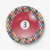 ビリヤード·プール·ボ無地のールズ3 ペーパープレート (正面)