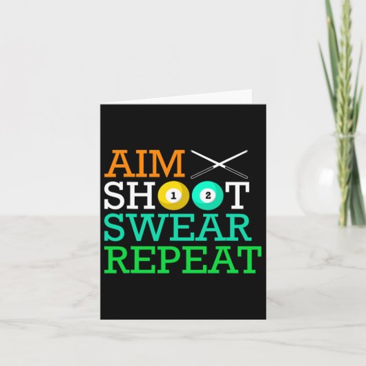 ビリヤード・プールAIM SHOOT SWEAR REPEAT カード (正面)