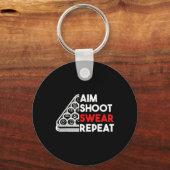 ビリヤード・プールAIM SHOOT SWEAR REPEAT キーホルダー (正面)