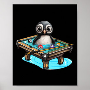 ビリヤード・ペンギン・ホイスラー・プール遊スヌーカーのフン ポスター