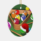 ビリヤード・ホリデーデザイン セラミックオーナメント (右)