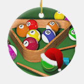 ビリヤード・ホリデーデザイン セラミックオーナメント (裏面)