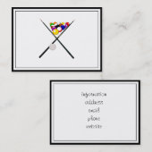 ビリヤード・ボールとプール・キュー 名刺 (正面/裏面)