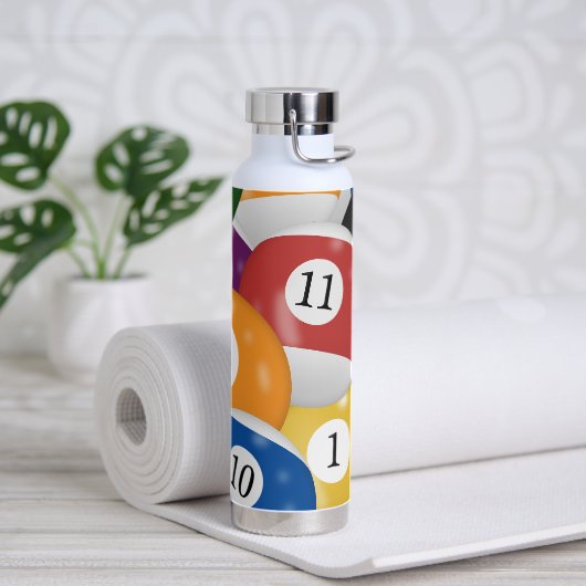 ビリヤード・ボールの背景 ウォーターボトル (ヨガ)