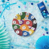 ビリヤード・ボールの背景 ペーパープレート (パーティー)