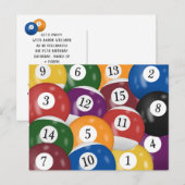 ビリヤード ボールの25歳誕生日パーティー ポストカード (正面/裏面)