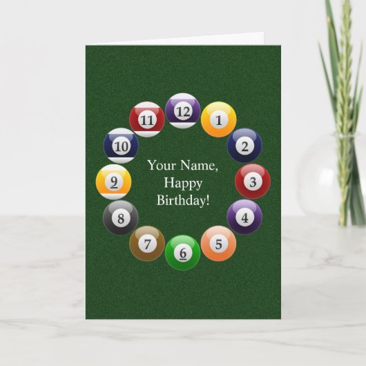 ビリヤード・ボールズ・シャイニー・カラフルプール・スヌーカー・スポーツ カード (正面)