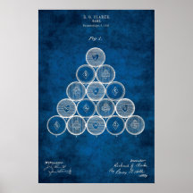 ビリヤード・ボールパテントアート#1プールルームデコール