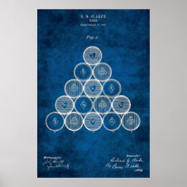 ビリヤード・ボールパテントアート#1プールルームデコール ポスター