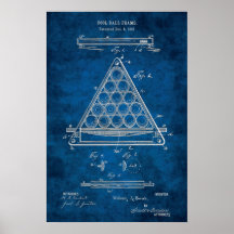 ビリヤード・ボールパテントアート#3プールルームデコール