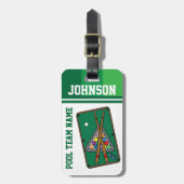 ビリヤード・ボール🎱プールスティック ラゲッジタグ (正面縦)