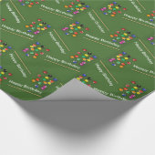 ビリヤード・ボールプール玉卓上ハッピーバースデー ラッピングペーパー (角)