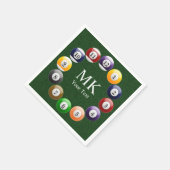 ビリヤード・ボール光沢プールカラフルスヌーカー・スポーツ スタンダードカクテルナプキン (角)