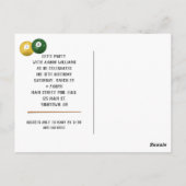 ビリヤード・ボール16th誕生日パーティーのはがき ポストカード (裏面)