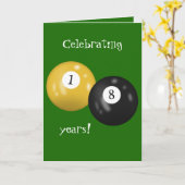 ビリヤード・ボール18歳の誕生日 カード (黄色い花)