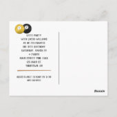 ビリヤード・ボール18th誕生日パーティーのはがき ポストカード (裏面)