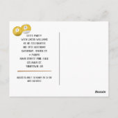 ビリヤード・ボール19th誕生日パーティーのはがき ポストカード (裏面)