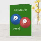 ビリヤード・ボール23歳の誕生日 カード (黄色い花)